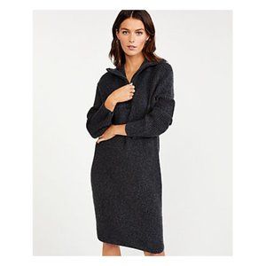 Ann Taylor Zip Neck Sweater Dress